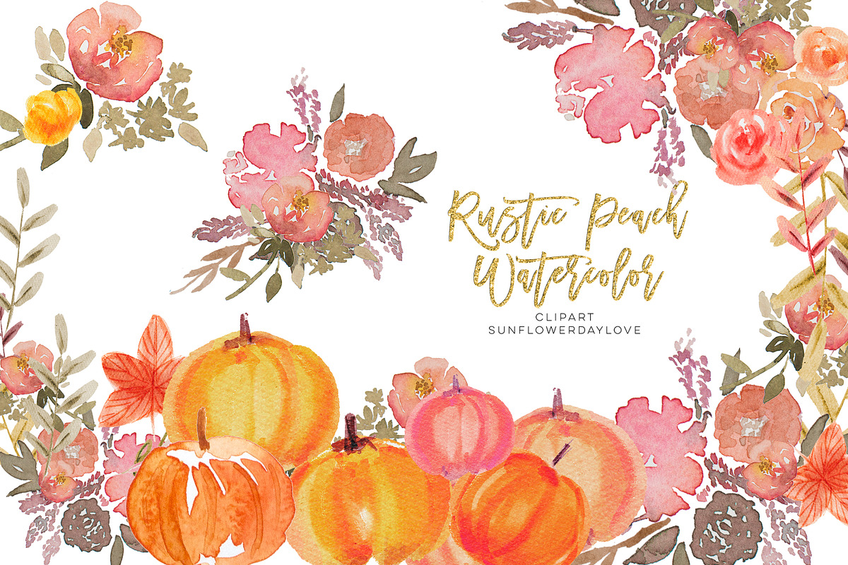 Rustic Autumn Pumpkin Clipart in Illustrations - product preview 8