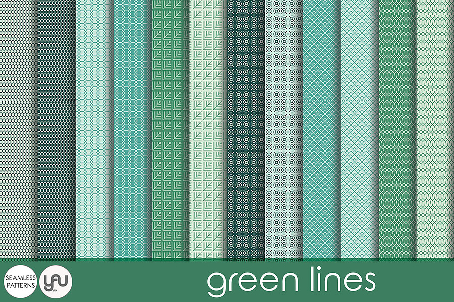 Green digital paper: GREEN LINES