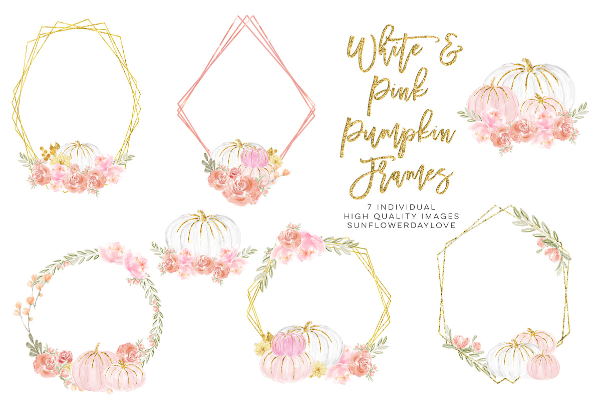 Watercolor Floral Frame Clipart in Illustrations - product preview 8