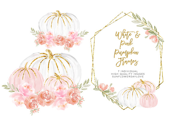 Watercolor Floral Frame Clipart in Illustrations - product preview 1