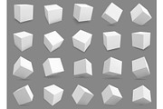3d cubes. White blocks with