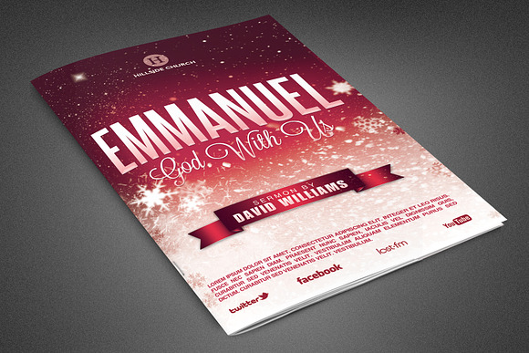 Emmanuel Church Bulletin Template in Brochure Templates - product preview 1
