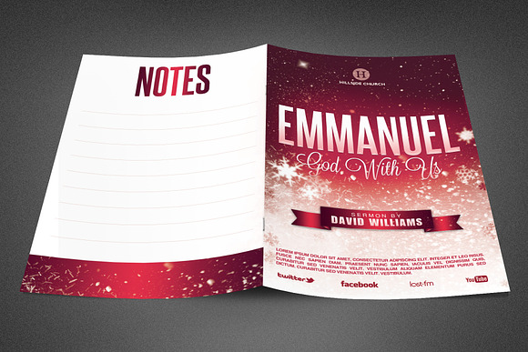 Emmanuel Church Bulletin Template in Brochure Templates - product preview 2