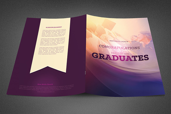 Graduates Celebration Program in Brochure Templates - product preview 2