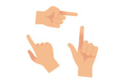 Hand in forefinger icons. Holding