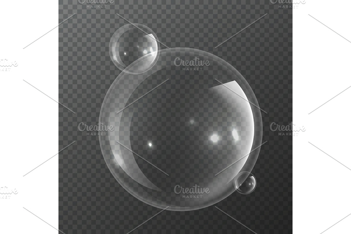 Bubble molecules. Macro fresh bubbly in Illustrations - product preview 8