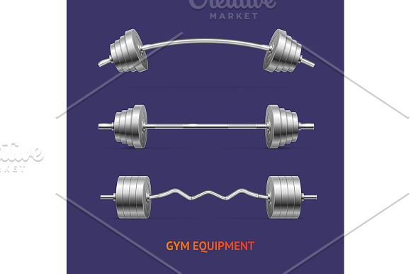 Realistic 3d Barbell and Dumbbells in Objects - product preview 1