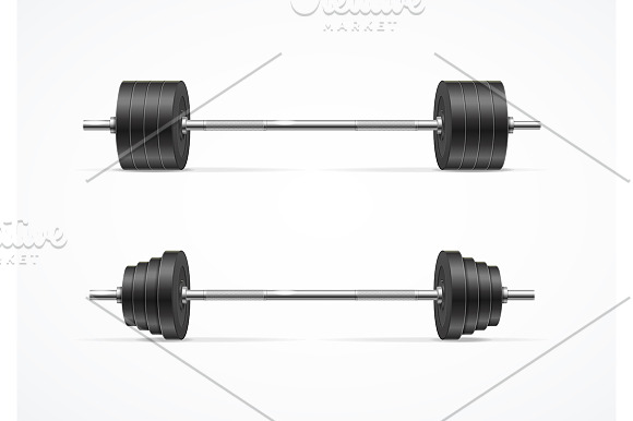 Realistic 3d Barbell and Dumbbells in Objects - product preview 3