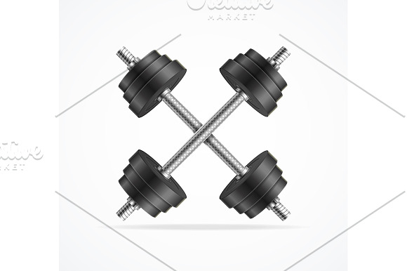 Realistic 3d Barbell and Dumbbells in Objects - product preview 5