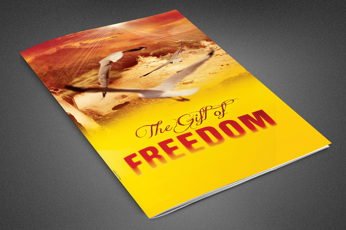 The Gift of Freedom Church Bulletin in Brochure Templates - product preview 8