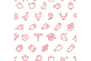 Meat Butchery Pattern Background