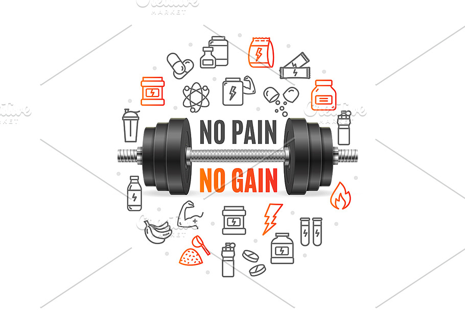 No Pain No Gain Concept in Illustrations - product preview 8