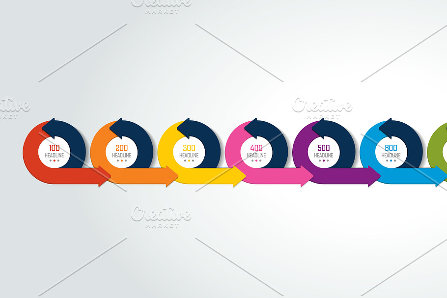 Timeline Infographic. in Illustrations - product preview 8