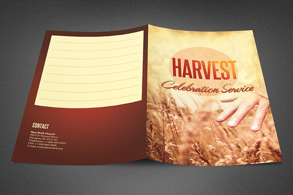 Harvest and Thanksgiving Bulletin in Brochure Templates - product preview 2