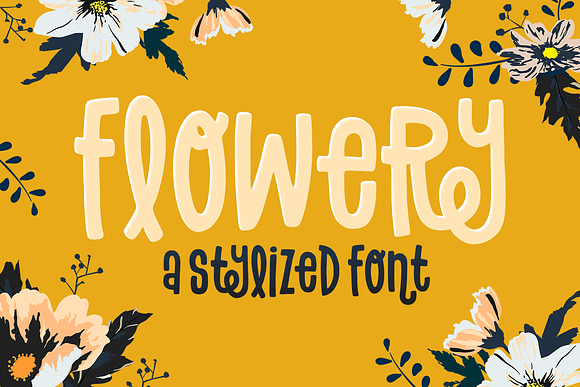 Flowery Font in Sans-Serif Fonts - product preview 5