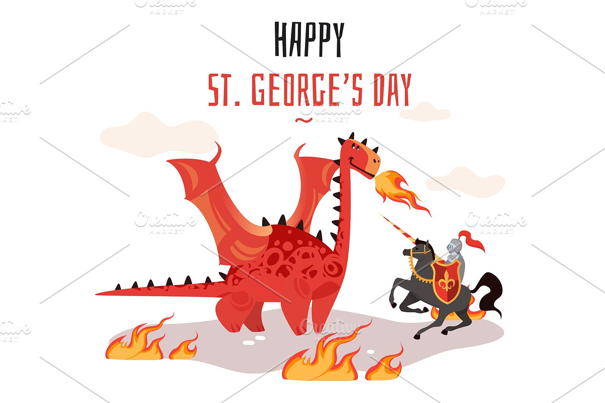 Georges day. Cartoon tradition happy in Illustrations - product preview 8
