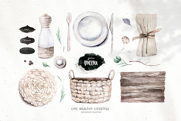 Watercolor fresh veggies collection! in Illustrations - product preview 2