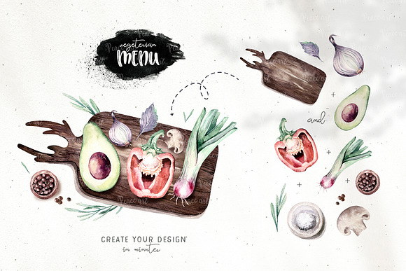 Watercolor fresh veggies collection! in Illustrations - product preview 8