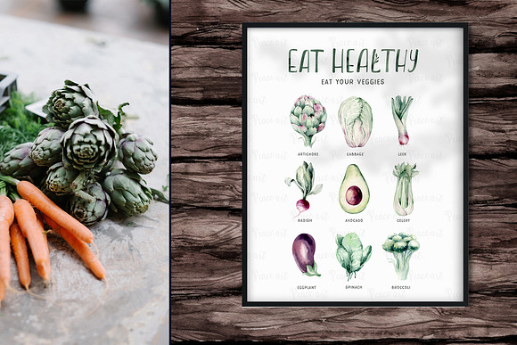 Watercolor fresh veggies collection! in Illustrations - product preview 9