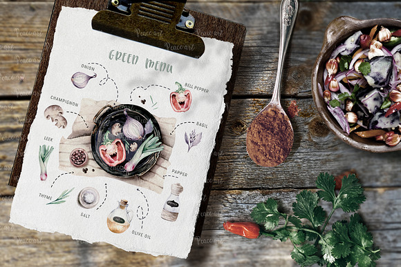 Watercolor fresh veggies collection! in Illustrations - product preview 11