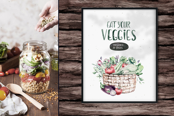 Watercolor fresh veggies collection! in Illustrations - product preview 15