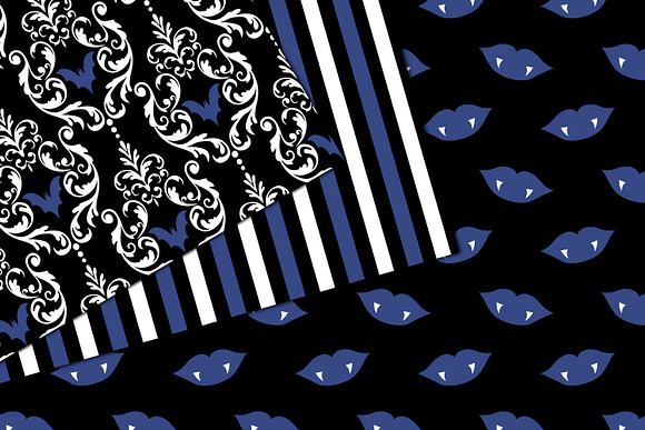 Blue Halloween Digital Paper in Patterns - product preview 2