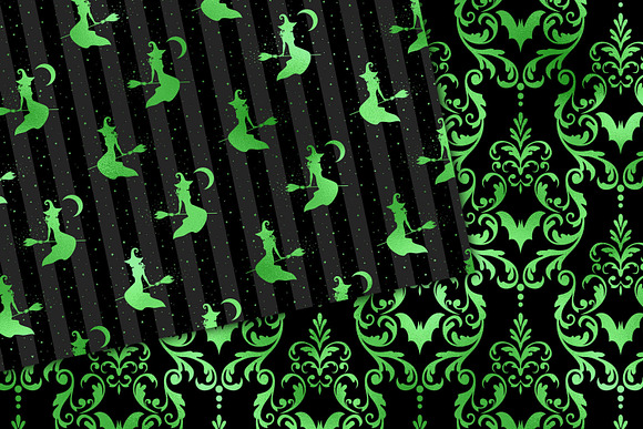 Black and Green Halloween Patterns in Patterns - product preview 2