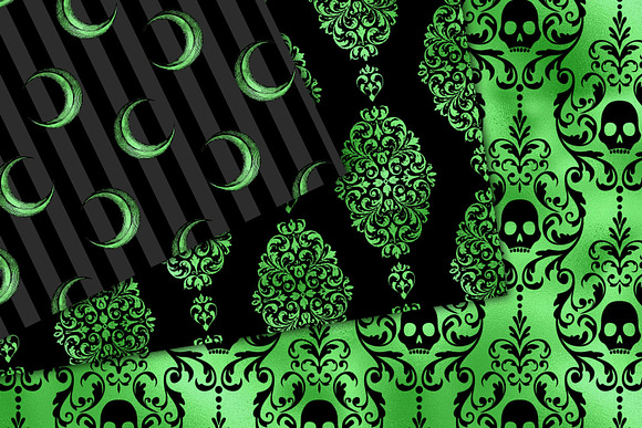 Black and Green Halloween Patterns in Patterns - product preview 4