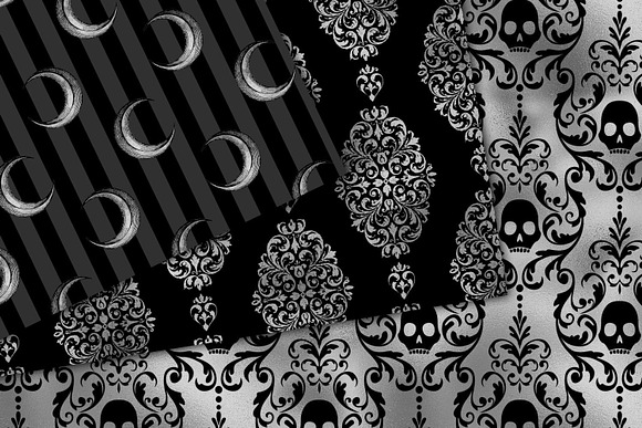 Black & Silver Halloween Patterns in Patterns - product preview 2