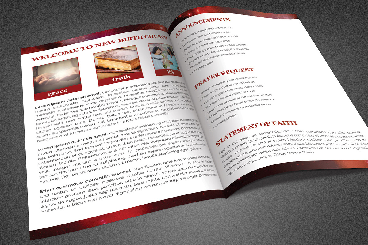 Love Came Down Church Bulletin in Brochure Templates - product preview 8