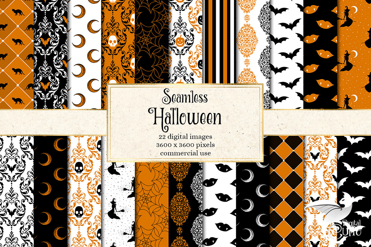 Halloween Digital Paper in Patterns - product preview 8
