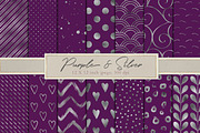 Purple and silver digital paper