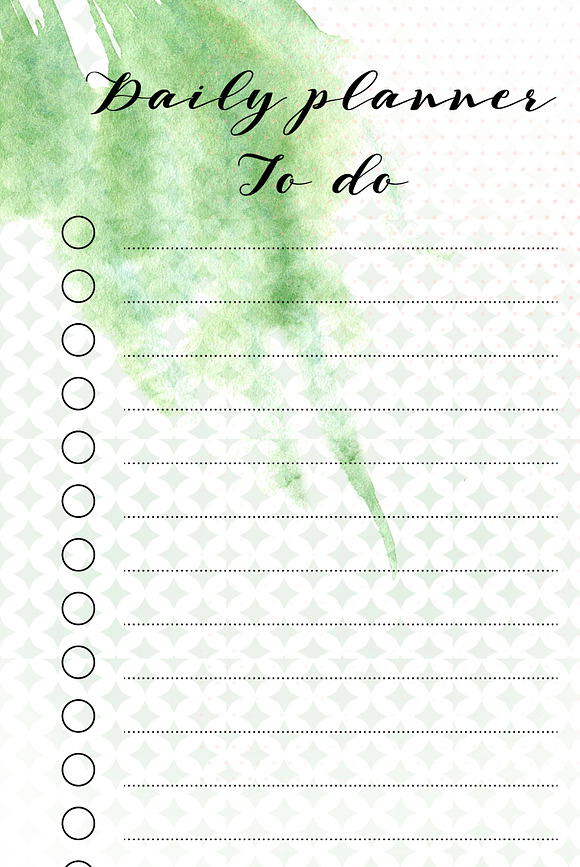 Planner ser with tropical flowers in Stationery Templates - product preview 3