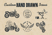Custom Hand-drawn Motorcycle Set