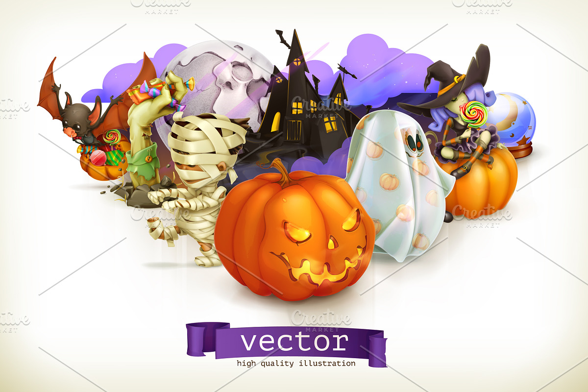 Happy Halloween illustration in Halloween Icons - product preview 8