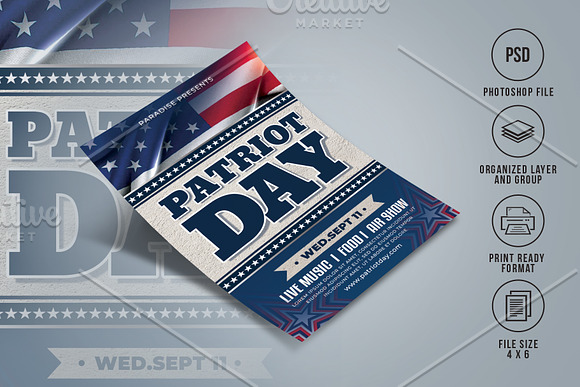 Patriot Day Flyer in Flyer Templates - product preview 2