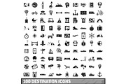 100 destination icons set