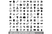 100 legal department icons set