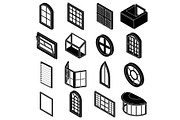 Window forms icons set, simple style
