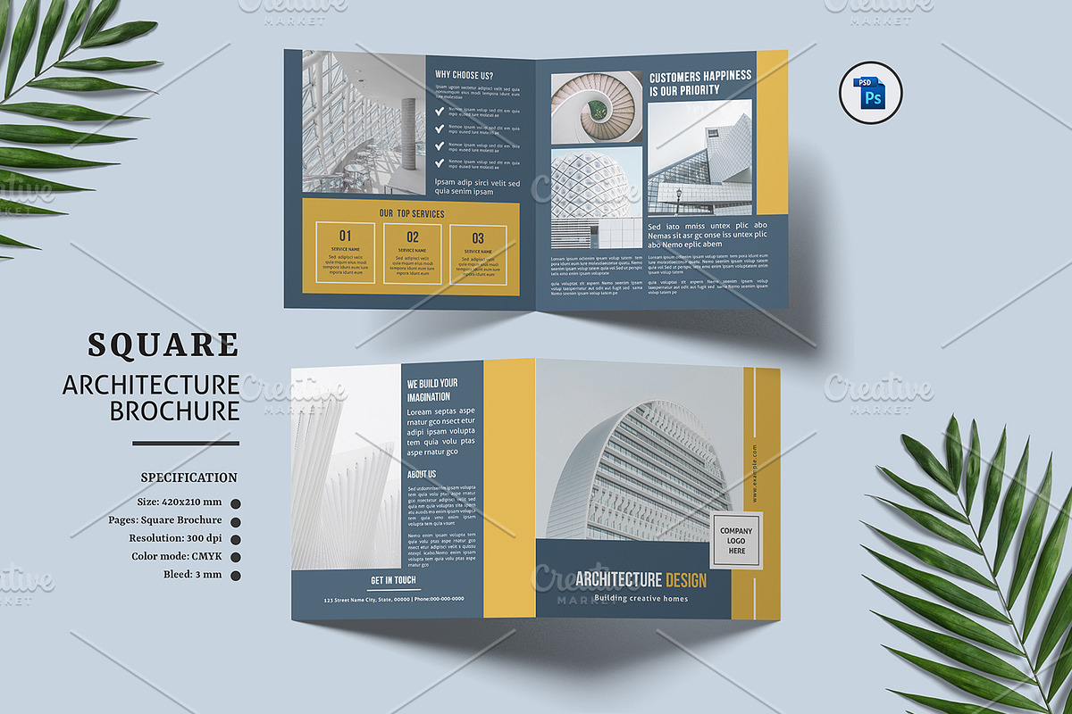 Architecture Square Brochure V910 in Brochure Templates - product preview 8