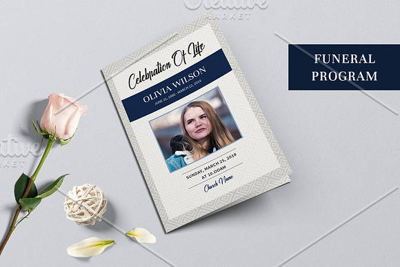 Funeral Program Template Set V01 in Brochure Templates - product preview 1