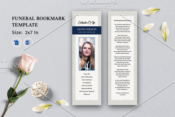 Funeral Program Template Set V01 in Brochure Templates - product preview 3