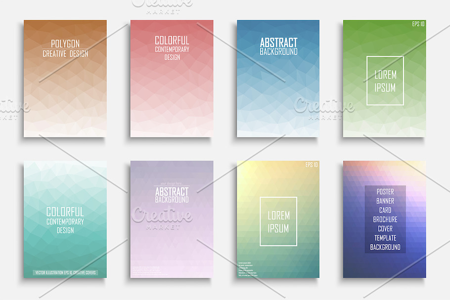 Colorful geometric vector posters in Brochure Templates - product preview 8