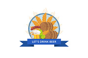 Drink Beer Oktoberfest Logo Vector