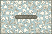 Mushrooms seamless pattern