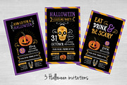 3 Halloween invitations