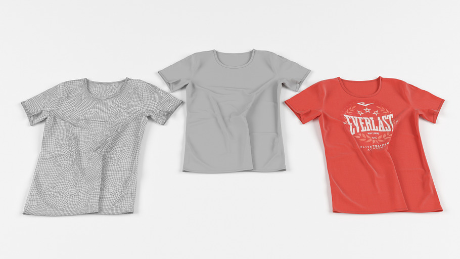 T-shirt collection 3D model in People - product preview 7