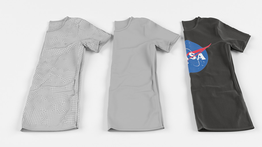 T-shirt collection 3D model in People - product preview 8