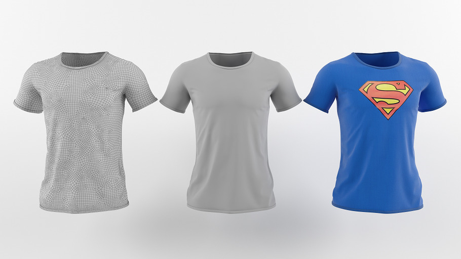 T-shirt collection 3D model in People - product preview 12