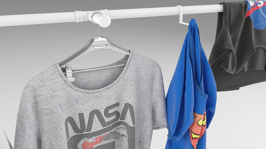 T-shirt collection 3D model in People - product preview 15
